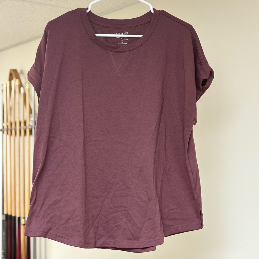 Maurices Short Sleeve Crewneck Top - Plum